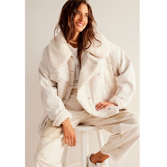 Free People Holly Cozy Denim Jacket - Picture 2 of 9